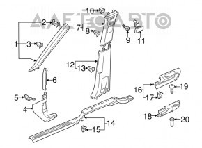 Capacul pragului din spate dreapta VW Atlas 18-