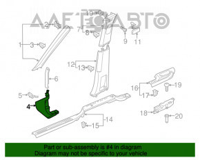 Capacul stâlpului frontal stânga jos VW Atlas 18- negru