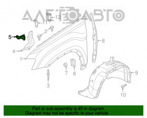 Suport aripi dreapta față sus VW Atlas 18-20 pre-restilizare