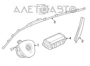 Подушка безопасности airbag боковая шторка правая VW Atlas 18-
