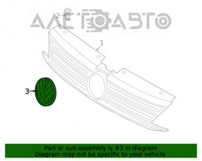 Эмблема решетки радиатора grill VW Passat b8 16-19 USA под радар новый OEM оригинал