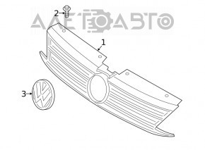 Эмблема решетки радиатора grill VW Passat b8 16-19 USA под радар новый OEM оригинал