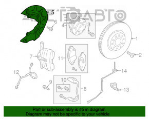 Кожух тормозного диска передний правый VW Atlas 18-