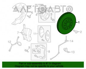 Placă de frână față dreapta VW Atlas 18- 29,5mm