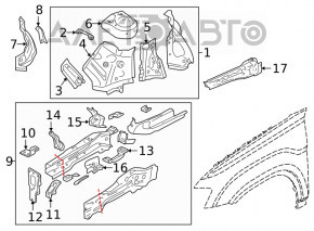 Partea din față stânga a VW Atlas 18-