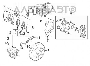 Placă de frână față dreapta Infiniti G25 G35 G37 4d 06-14