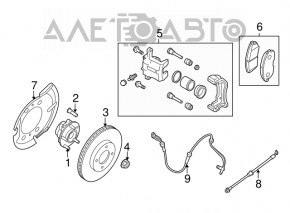 Placă de frână față dreapta Nissan Versa 1.8 10-12