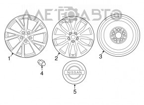 Capac central pentru jantă Nissan Rogue 14-20, 54mm, negru