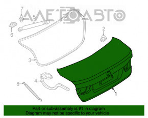 Capac portbagaj BMW 3 F30 4d 12-18 argintiu A83, cleme