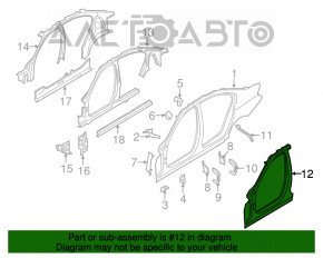 Bara caroserie centrală dreapta BMW 3 F30 12-18 tăiată