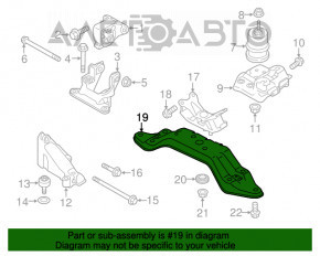 Suportul de pernă pentru cutia de viteze Subaru Outback 15-19 ruginit.