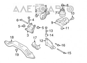 Perna motorului stânga Subaru Outback 10-14 2.5 3.6