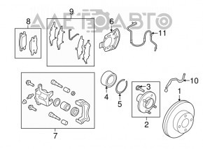 Capacul discului de frână din față dreapta Nissan Versa Note 13-19