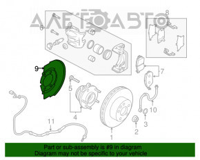 Кожух тормозного диска передний правый Nissan Murano z51 09-14