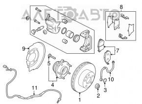 Кожух тормозного диска передний правый Nissan Murano z51 09-14