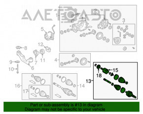 Ax cu roată spate dreapta pentru Lexus RX350 10-15, ruginit.