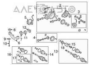 Ax cu roată spate dreapta pentru Lexus RX350 10-15, ruginit.