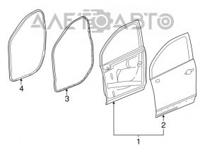 Уплотнитель двери передней левой Buick Encore 13-19