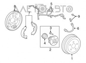 Toba de frână spate stânga Toyota Prius 2004-2009