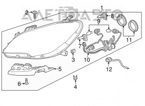 Фара передняя правая голая Buick Encore 13-16