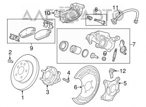 Capacul discului de frână din spate stânga Buick Encore 13-19 fwd