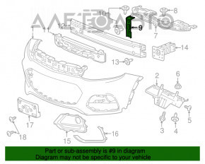 Montarea suportului pentru bara de protecție față a Chevrolet Trax 15-22