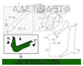 Capac prag fata stanga Buick Encore 13-19 negru.