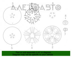 Roată de 18 inch pentru Toyota Highlander 14-19, tip 3, gri.