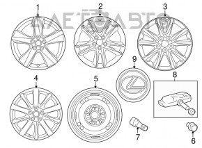 Roată de 18 inch pentru Lexus IS 14-20, cu jantă.