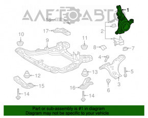 Цапфа передняя левая Lexus RX350 RX450h 16-22 новый OEM оригинал