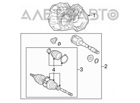 Ax cu roți față stânga Toyota Sienna 11-16 3.5