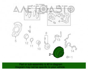 Placă de frână față dreapta Toyota Sienna 04-10 nouă OEM originală