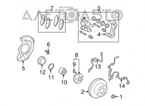 Placă de frână față dreapta Toyota Sienna 04-10 nouă OEM originală