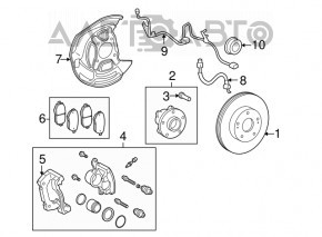 Placă de frână față stânga pentru Lexus IS250 06-13, nouă, originală OEM