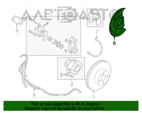 Capacul discului de frână din spate dreapta Nissan Rogue 07-12