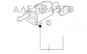 Silencer spate cu teava stanga pentru Subaru Legacy 15-19