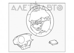 Руль голый Lexus ES300h ES350 16-18 рест кожа черн с деревом