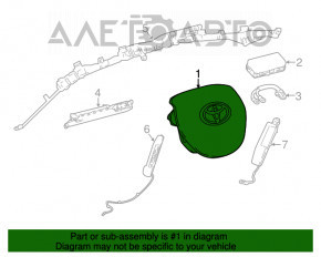 Подушка безопасности airbag в руль водительская Toyota Camry v70 18-24 черная