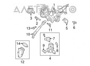 Рулевая колонка с ЭУР Toyota Highlander 08-13 2.7 3.5