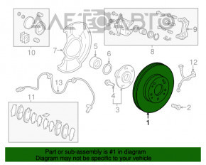 Disc de frânare față stânga Honda Accord 13-17 hibrid, 292mm, 25mm