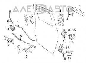 Замок двери задней правой Jeep Compass 11-16