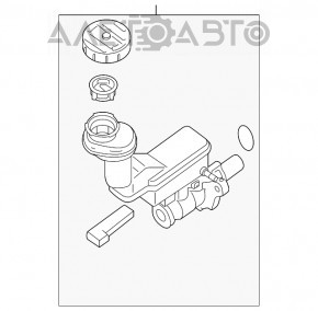 Cilindrul principal de frână cu rezervor pentru lichid de frână Nissan Sentra 13-19, cutie automată