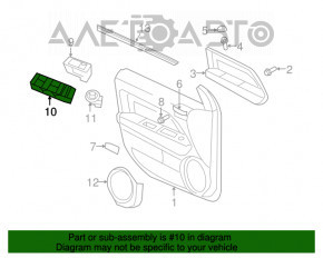 Controlul geamului electric din față, stânga, pentru Jeep Compass 11-16, negru, 1 buc