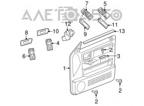 Controlul geamului electric din față dreapta pentru Jeep Compass 11-16, negru.