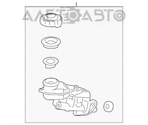 Главный тормозной цилиндр Honda CRV 12-16 FWD с 2 бачками и крышкой