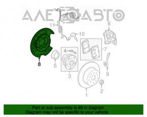 Capacul discului de frână din spate dreapta pentru Lexus GS300 GS350 GS430 GS450h 06-11.