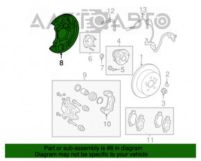 Capac disc de frână spate stânga Toyota Sienna 11-20