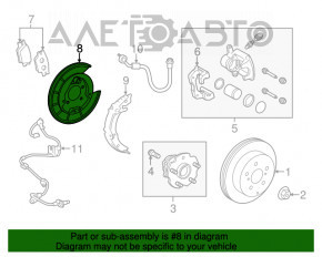 Capacul discului de frână din spate stânga Toyota Rav4 13-18