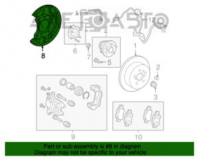 Кожух тормозного диска задний левый Toyota Sienna 04-10