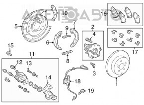 Кожух тормозного диска задний левый Toyota Prius V 12-17